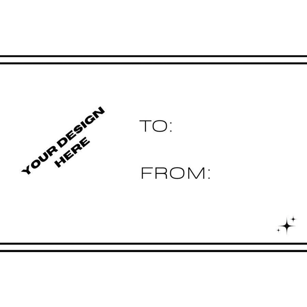 Customized Gift Tag Stickers, 25 Count, Simple & Black/White Design, Any Design